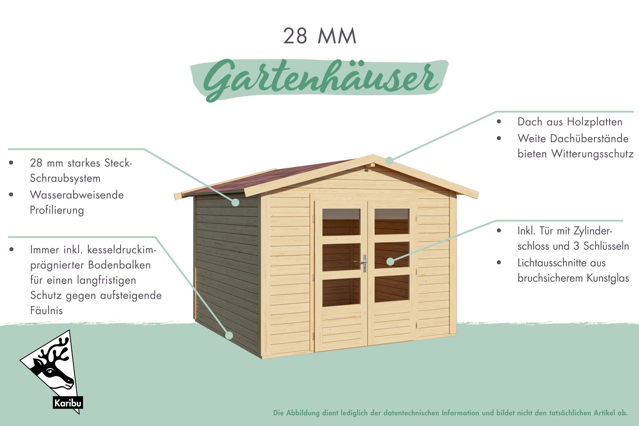 Gartenhaus Talkau 3 terragrau / Lagerabverkauf