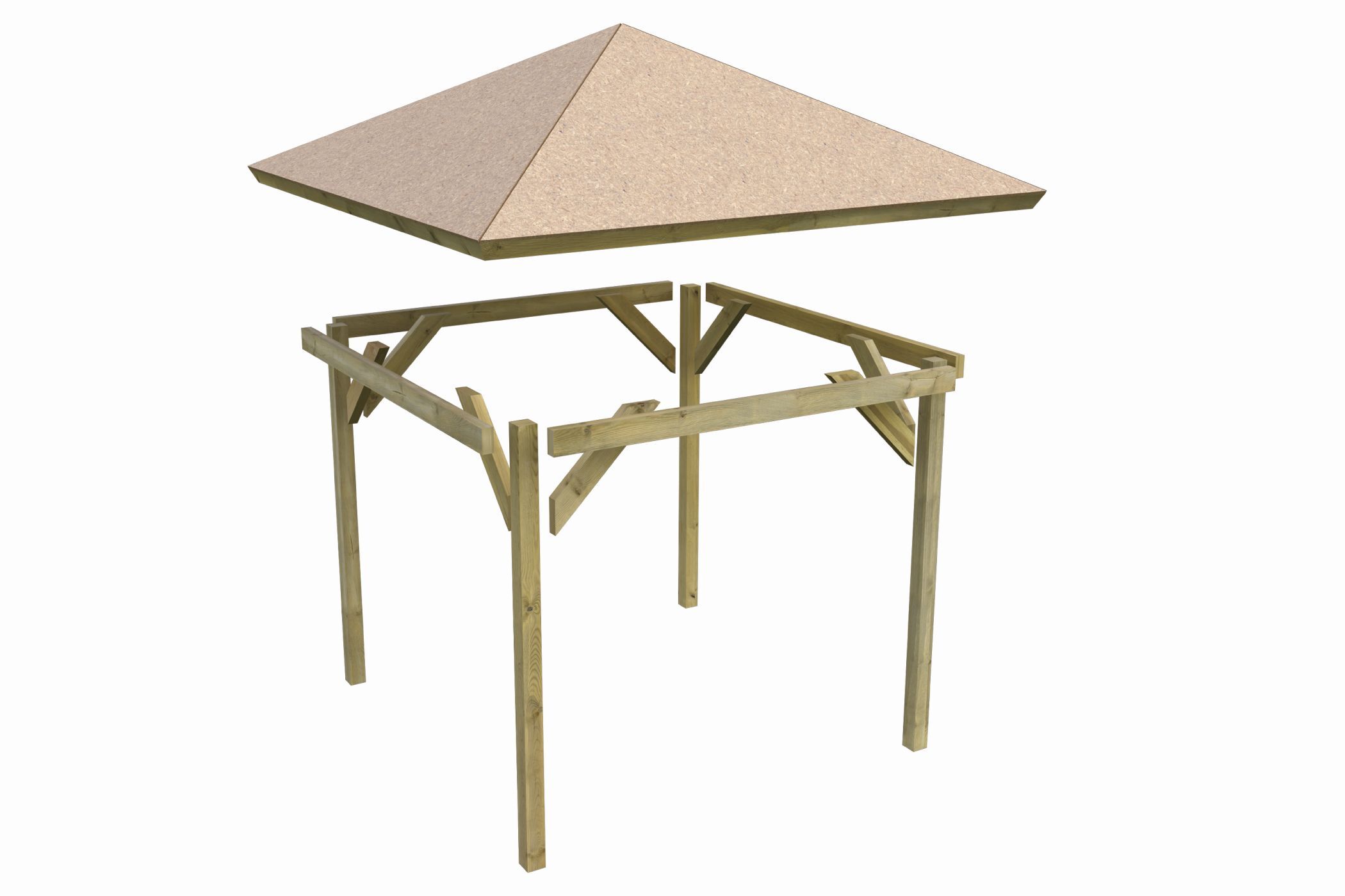 Pavillon Bergen 1 mit Dachschindeln Rechteck grün / Lagerabverkauf