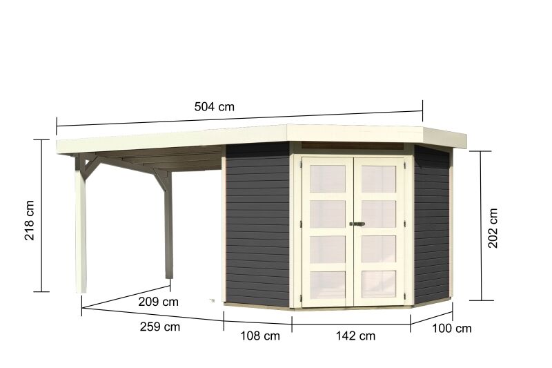Karibu Gartenhaus System Blockbohlenhaus