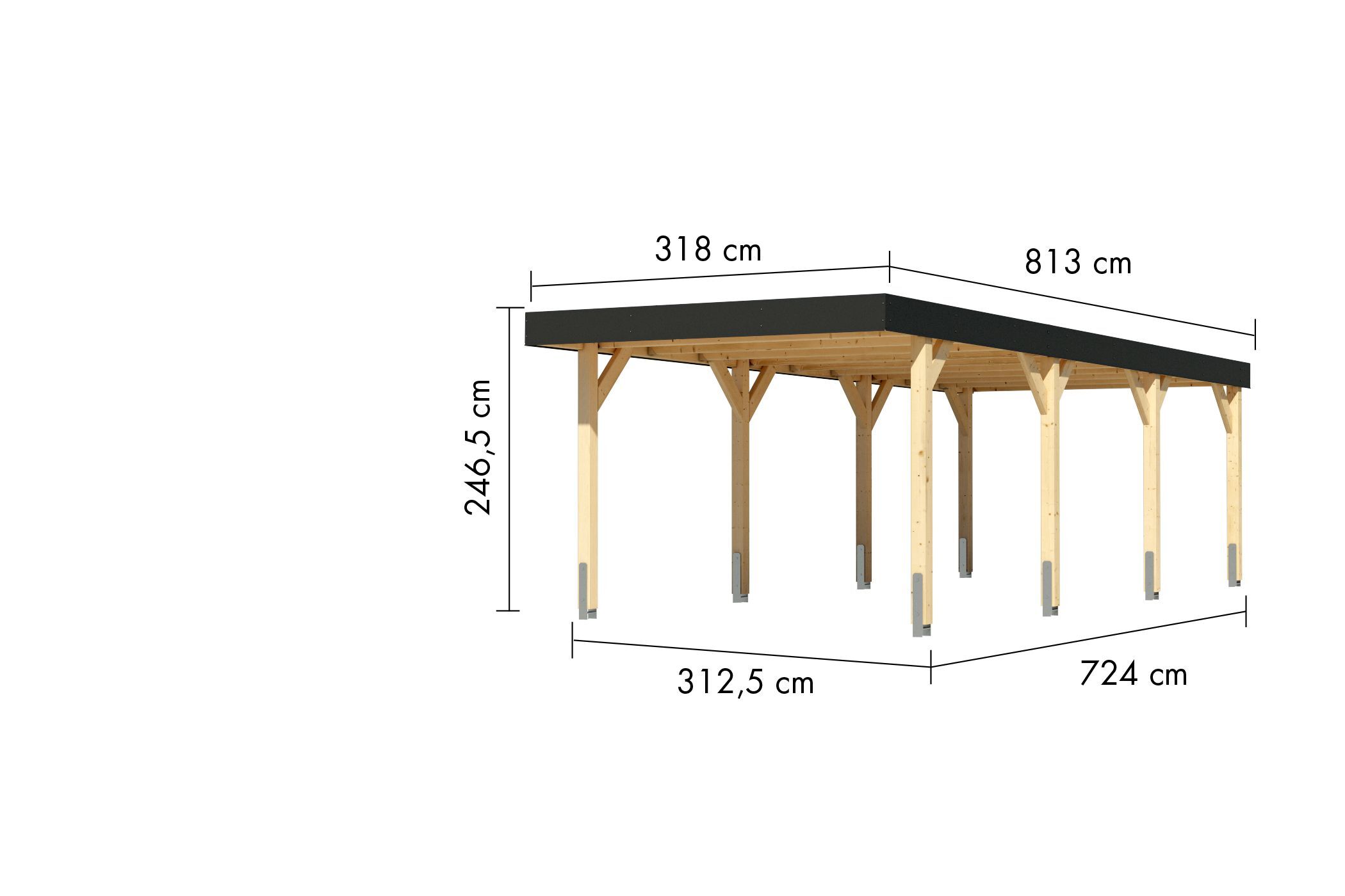 Einzelcarport Leimholz 2