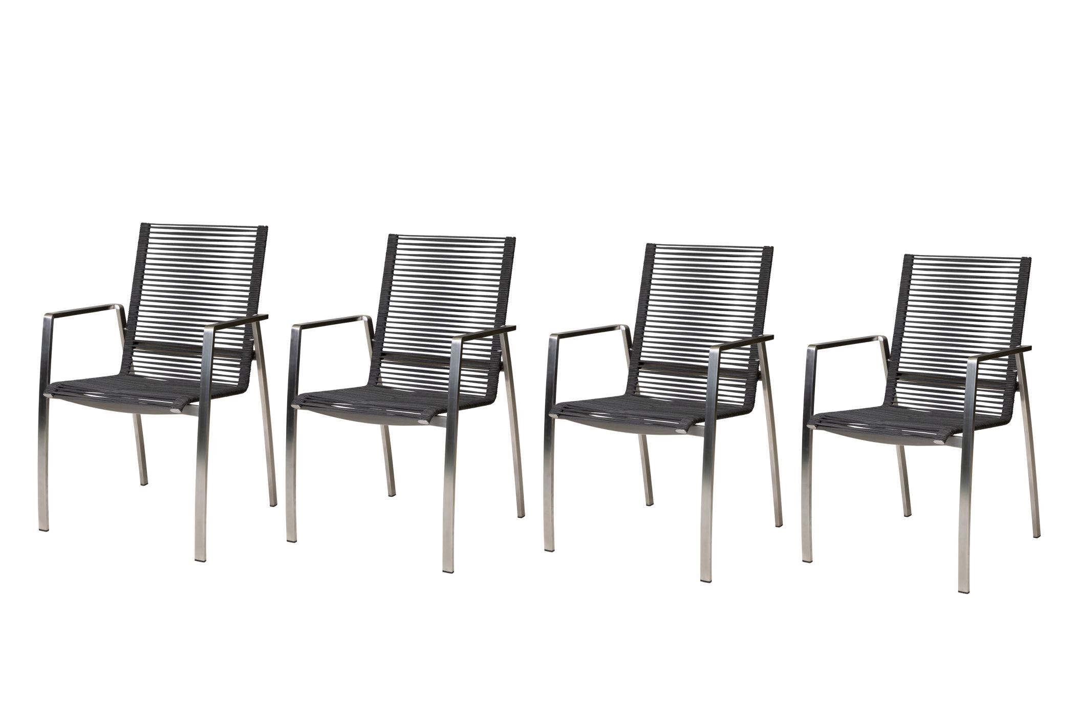 Diamond Garden Stuhl Atlanta Stapelstuhl Edelstahl/ 4er Set