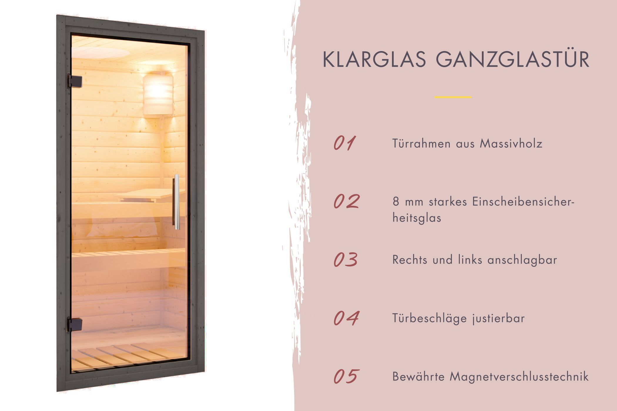 Saunahaus Ares 1 terragrau /  Metall: staubgrau / Lagerabverkauf