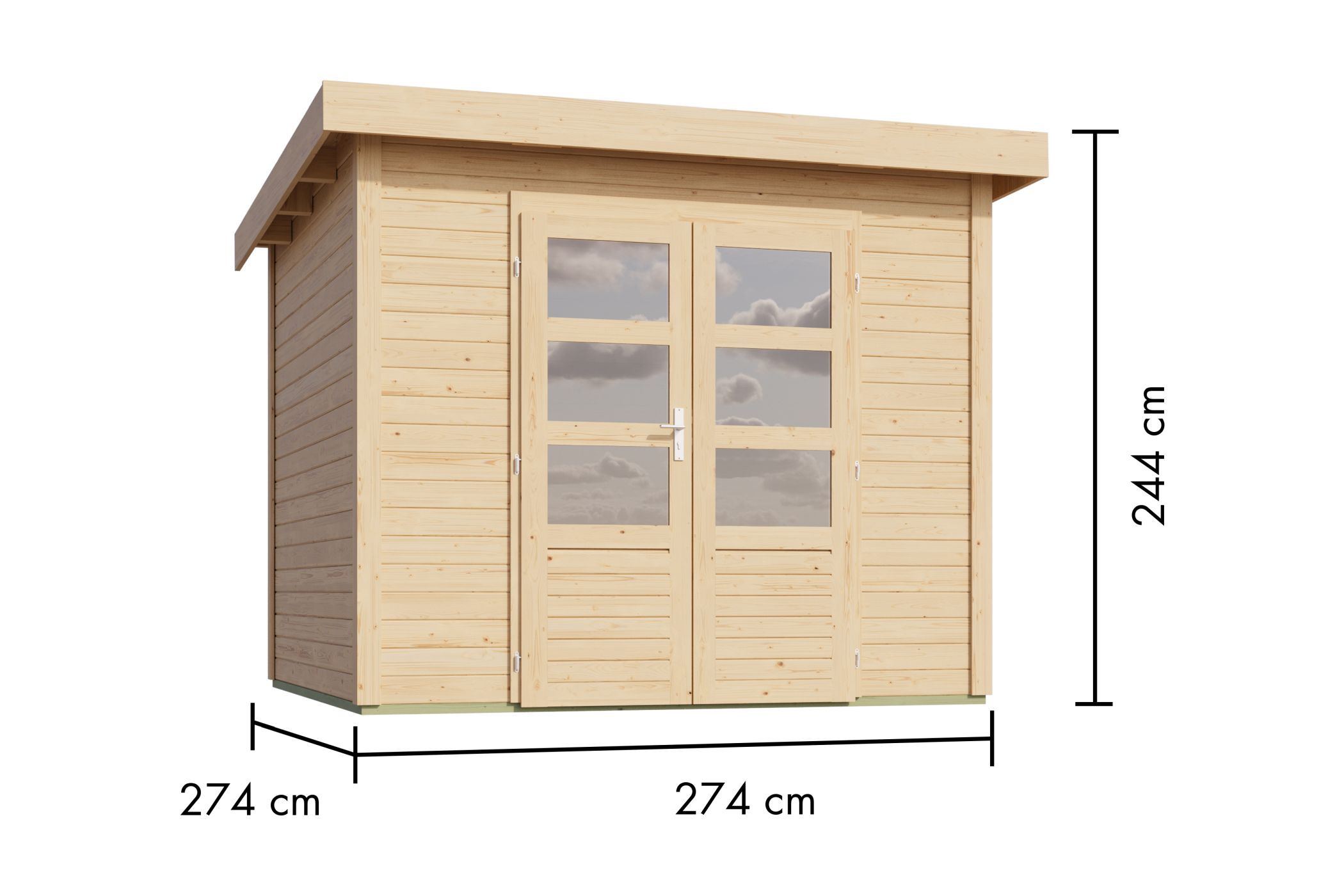 Gartenhaus Kolbin 6 XXL (Extra hohe Tür)