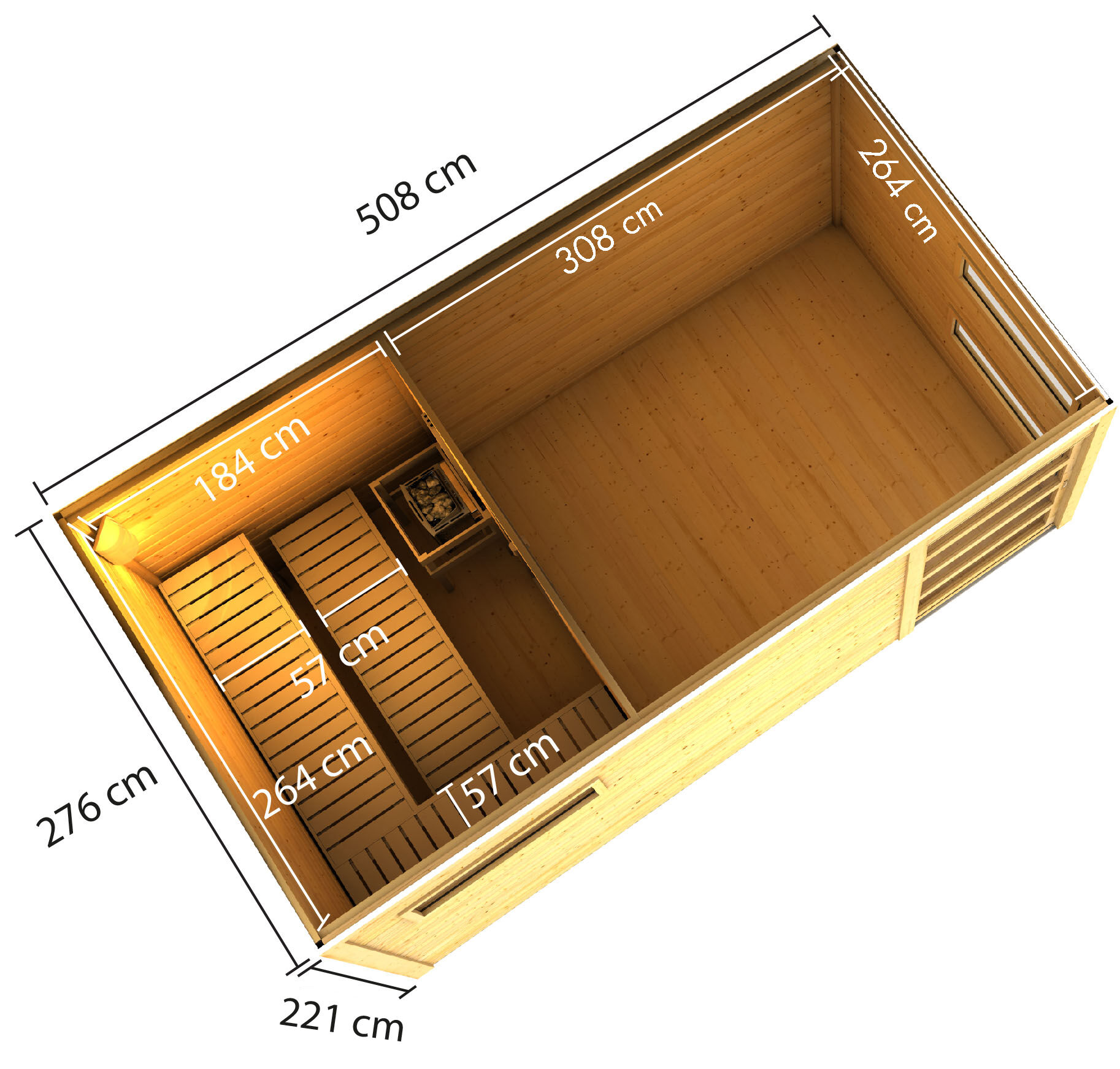 Saunahaus Hygge mit Vorraum