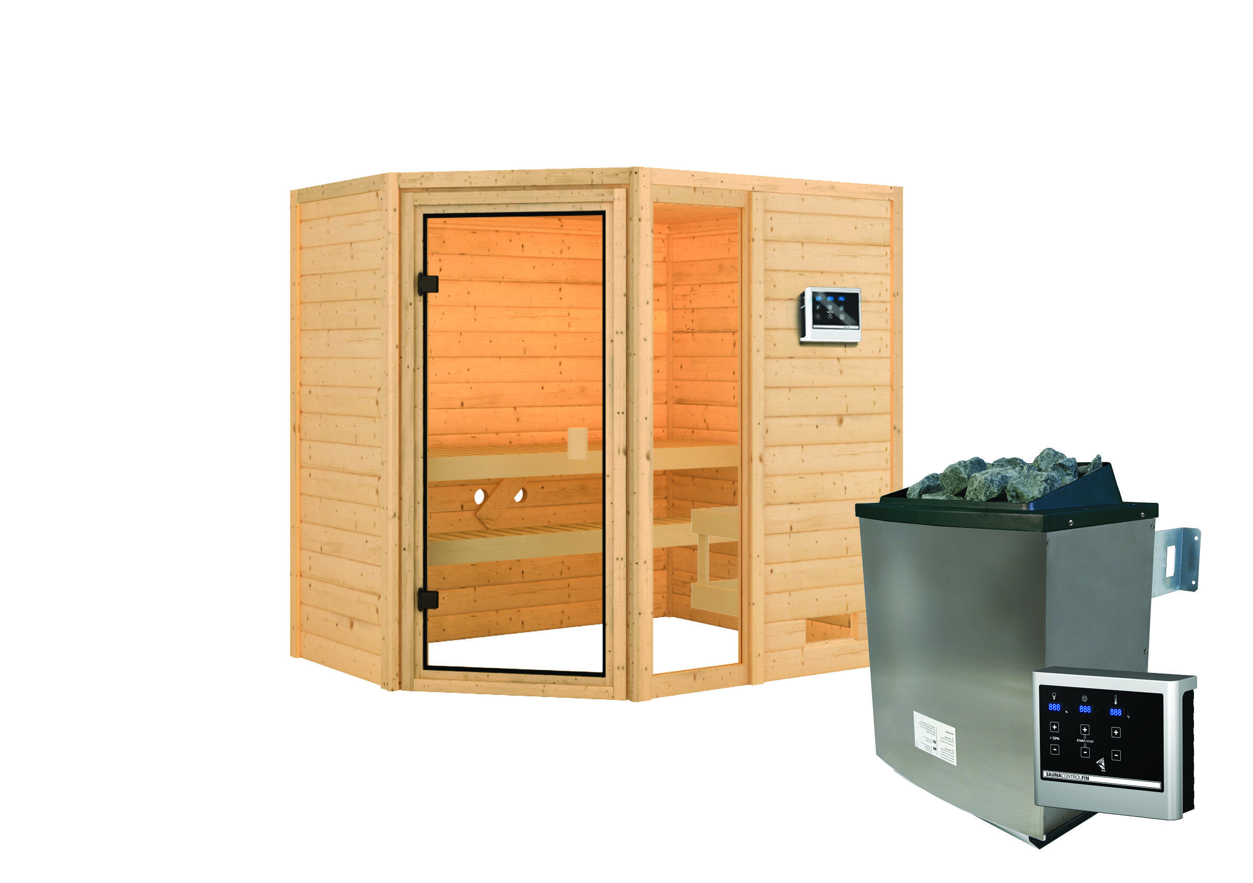 Sauna Valida 2 Eckeinstieg mit Fenster