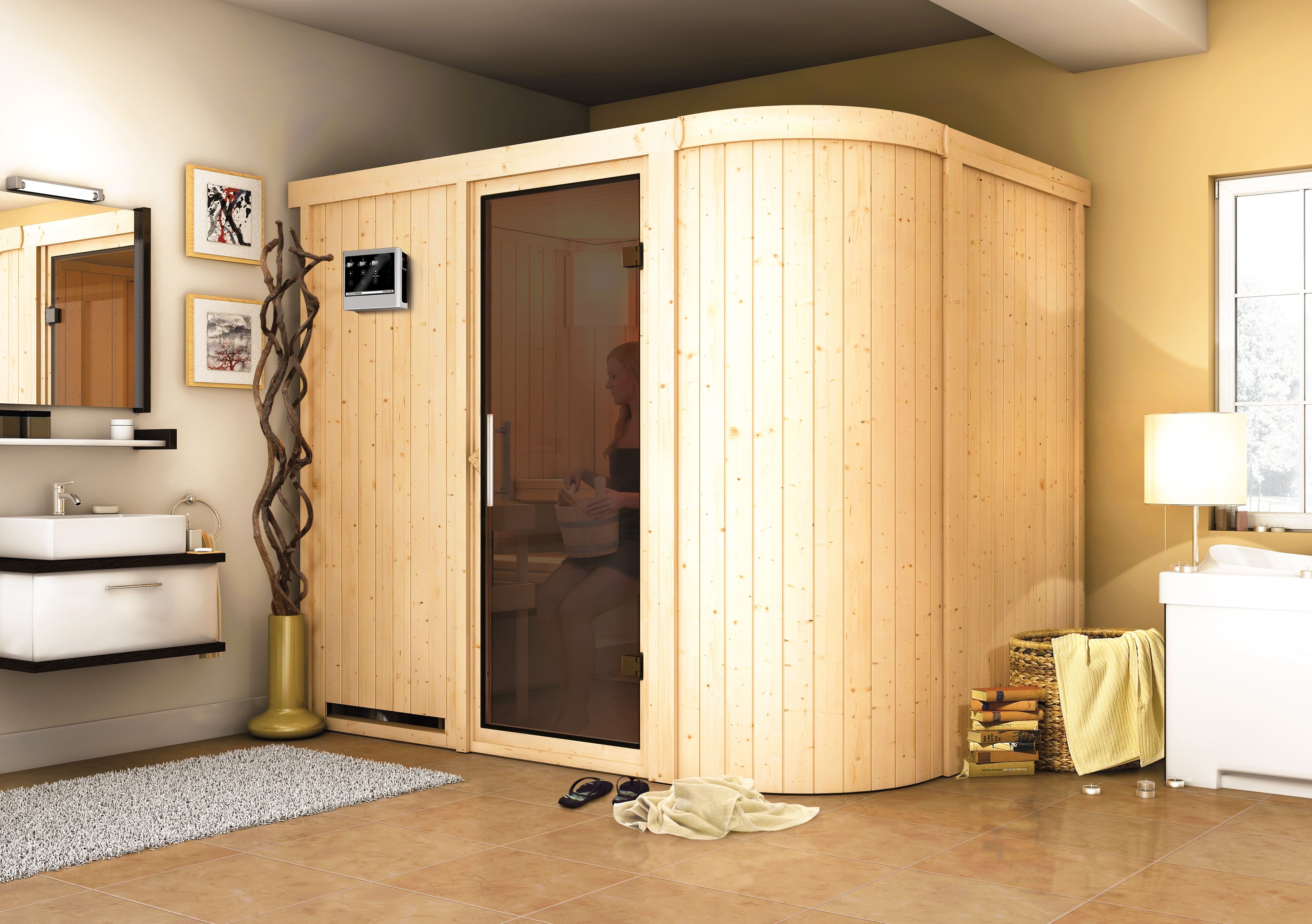 Sauna Titania 4 inkl.  9kW Ofen finnisch / Lagerabverkauf