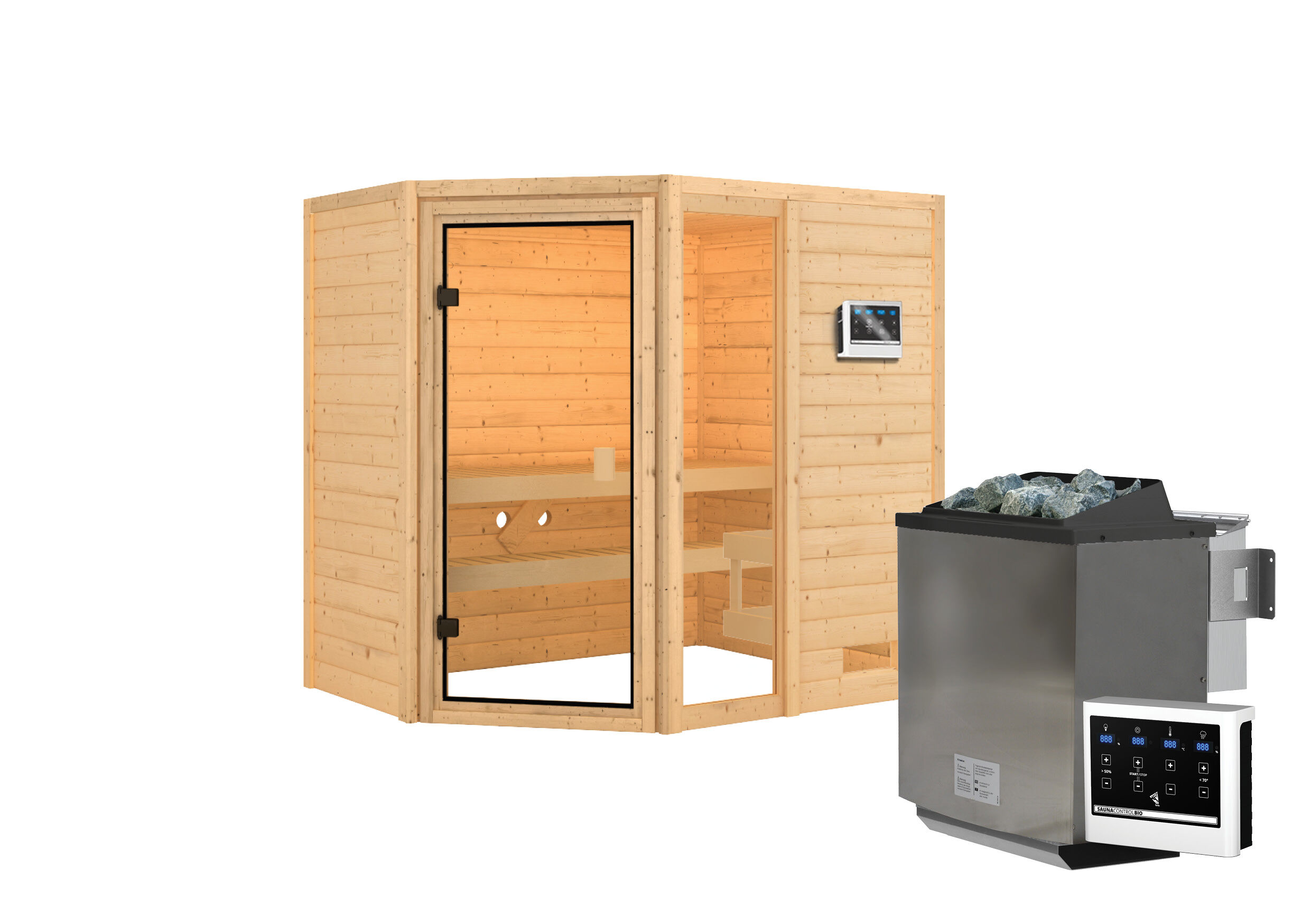 Sauna Valida 2 Eckeinstieg mit Fenster