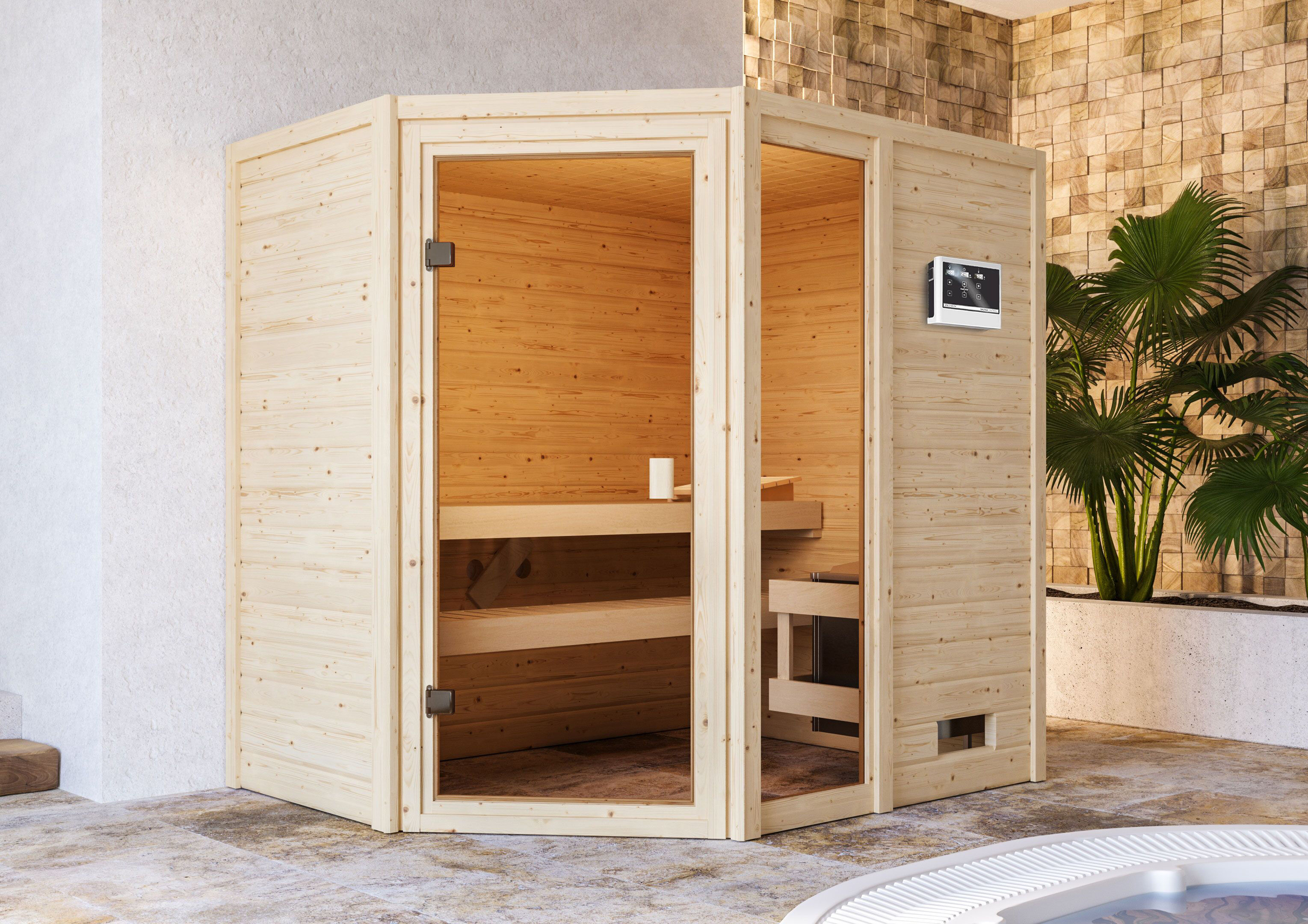Sauna Valida 2 Eckeinstieg mit Fenster