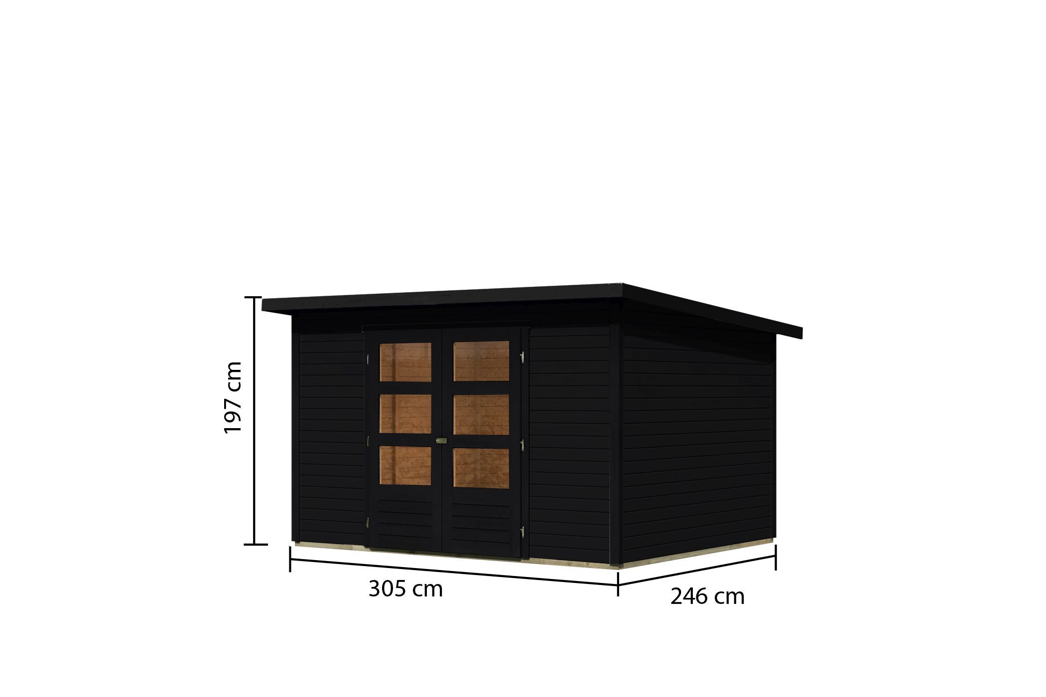 Gartenhaus Stockach 5 schwarz / Lagerabverkauf