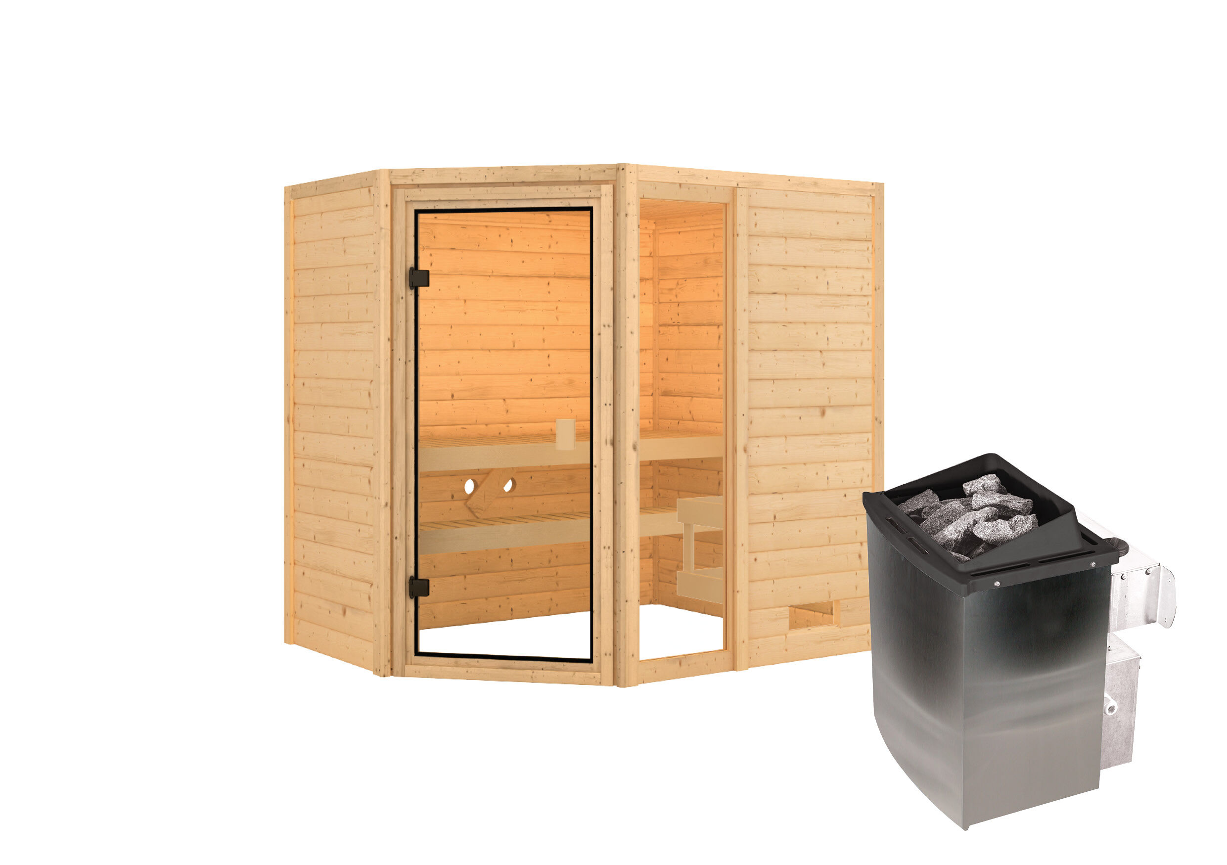 Sauna Valida 2 Eckeinstieg mit Fenster