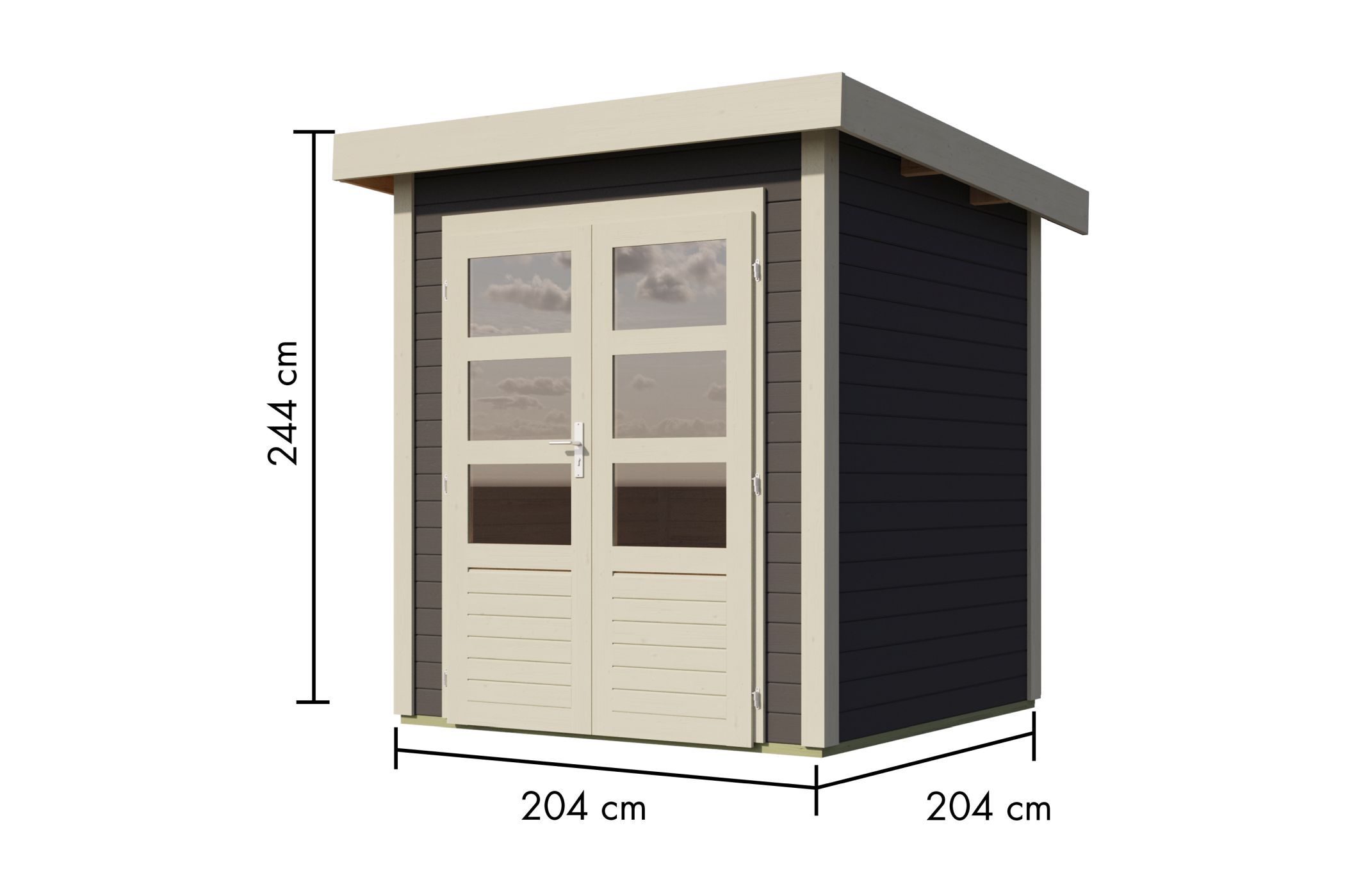 Gartenhaus Kolbin 1 XXL (Extra hohe Tür)