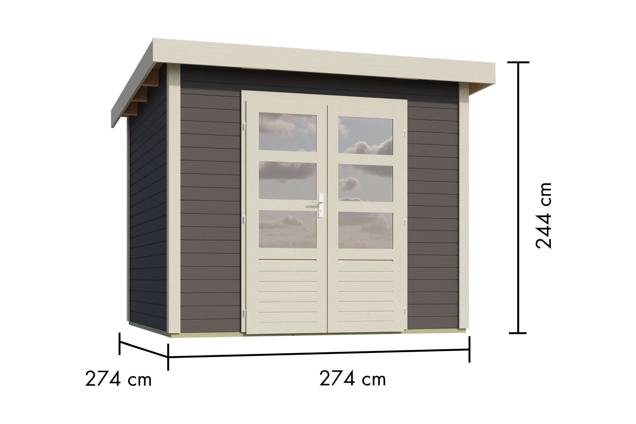 Gartenhaus Kolbin 6 XXL (Extra hohe Tür)