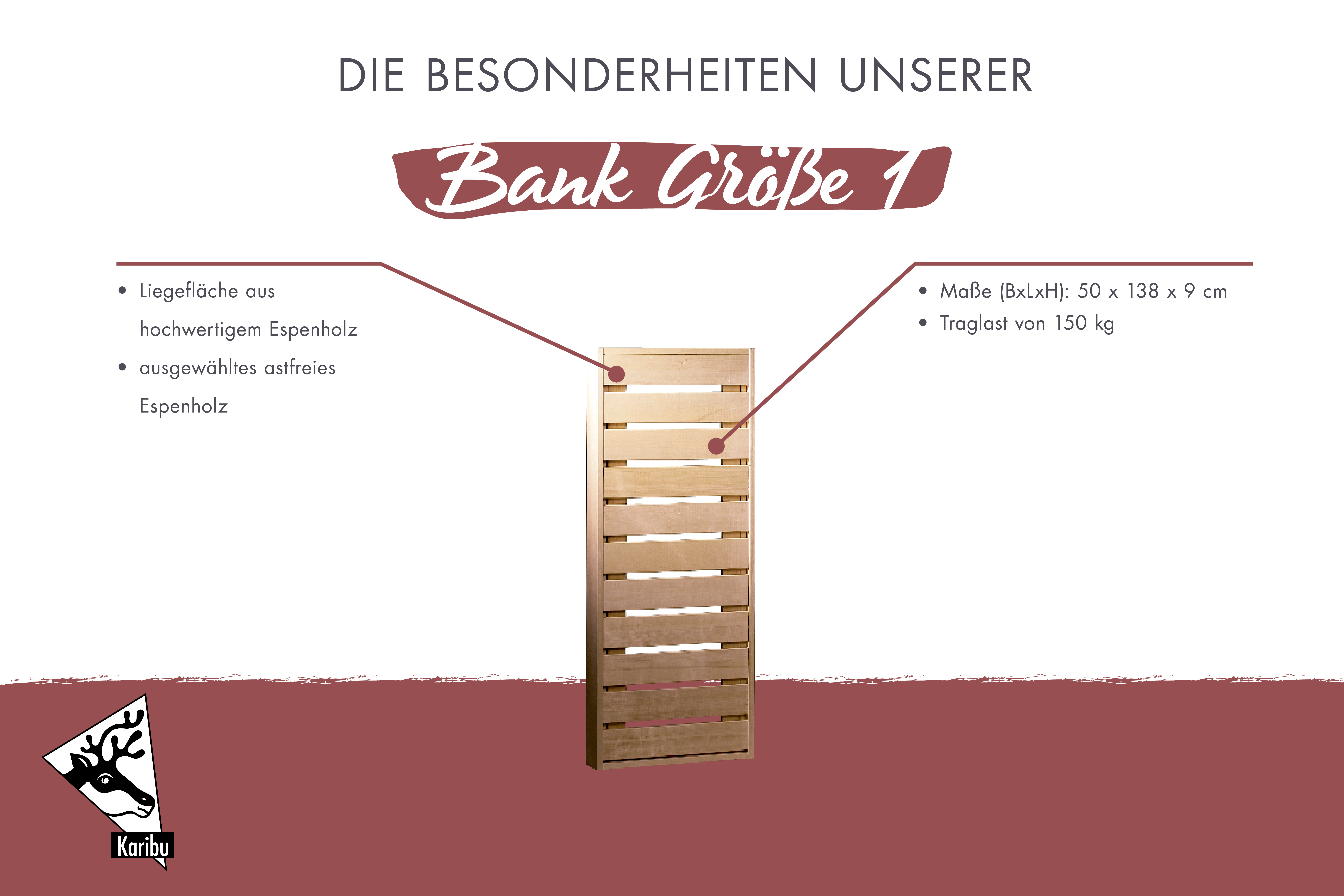 Bänke in 3 Größen
