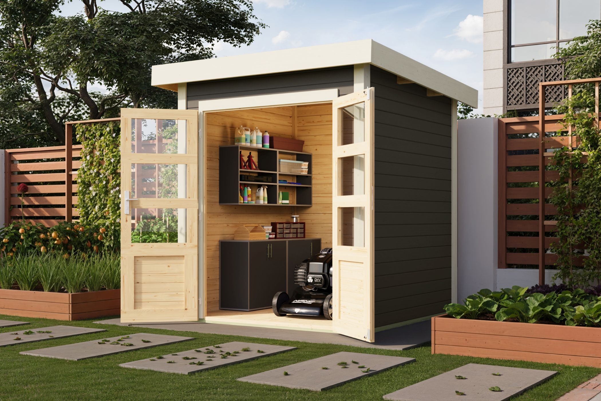 Gartenhaus Kolbin 1 XXL (Extra hohe Tür)