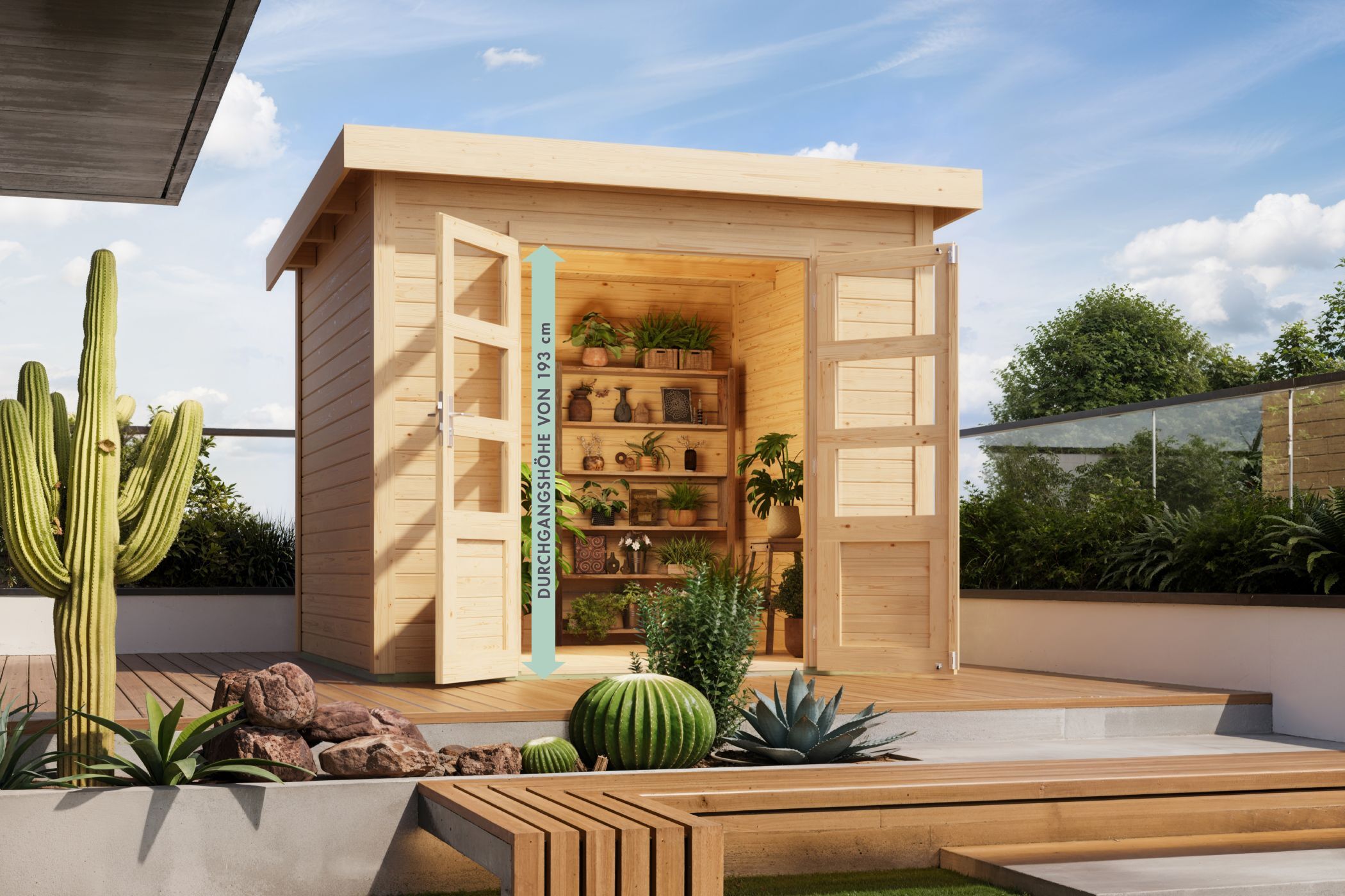 Gartenhaus Kolbin 6 XXL (Extra hohe Tür)