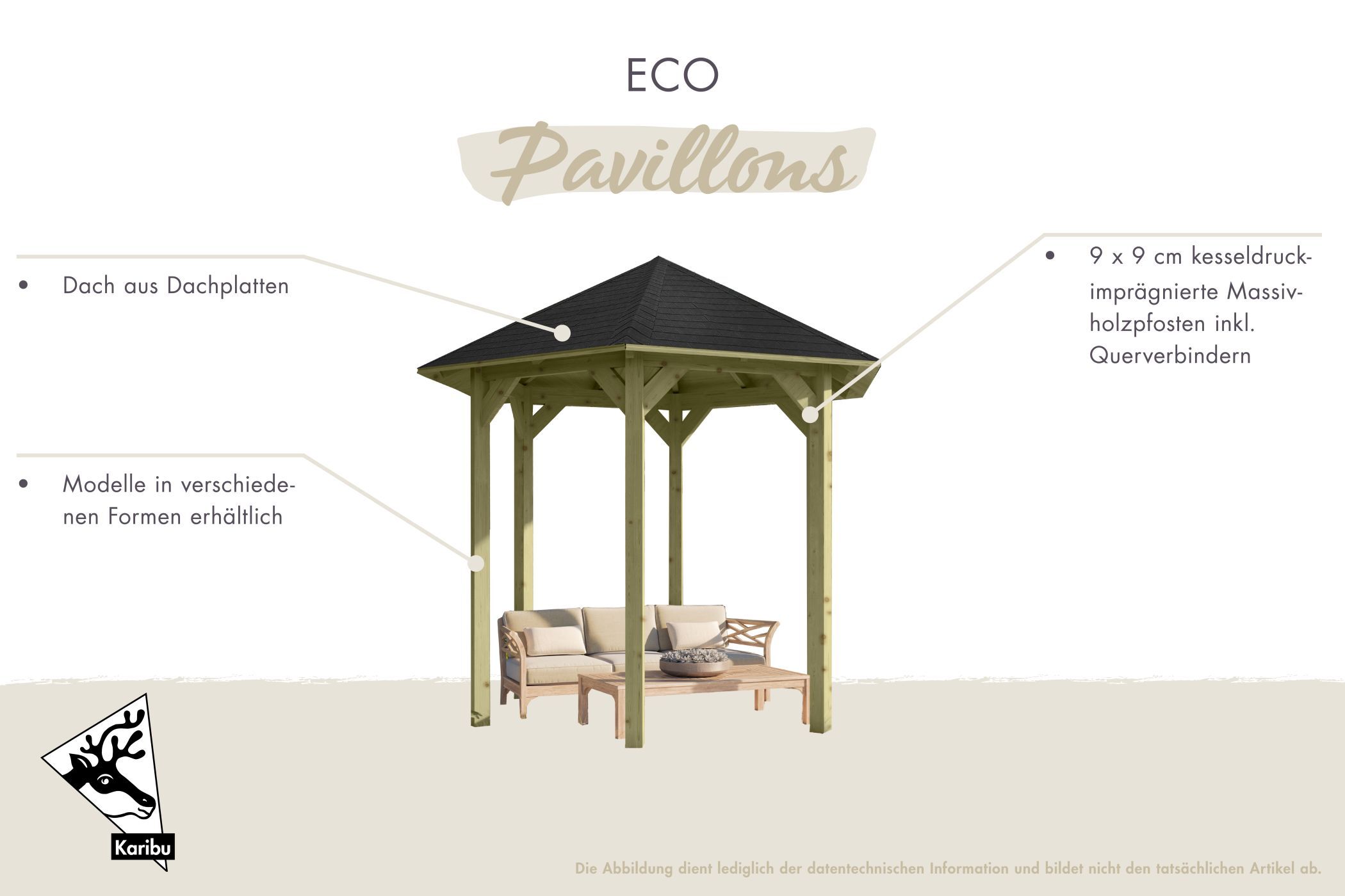 Pavillon Granada mit Dachschindeln Rechteck schwarz / Lagerabverkauf