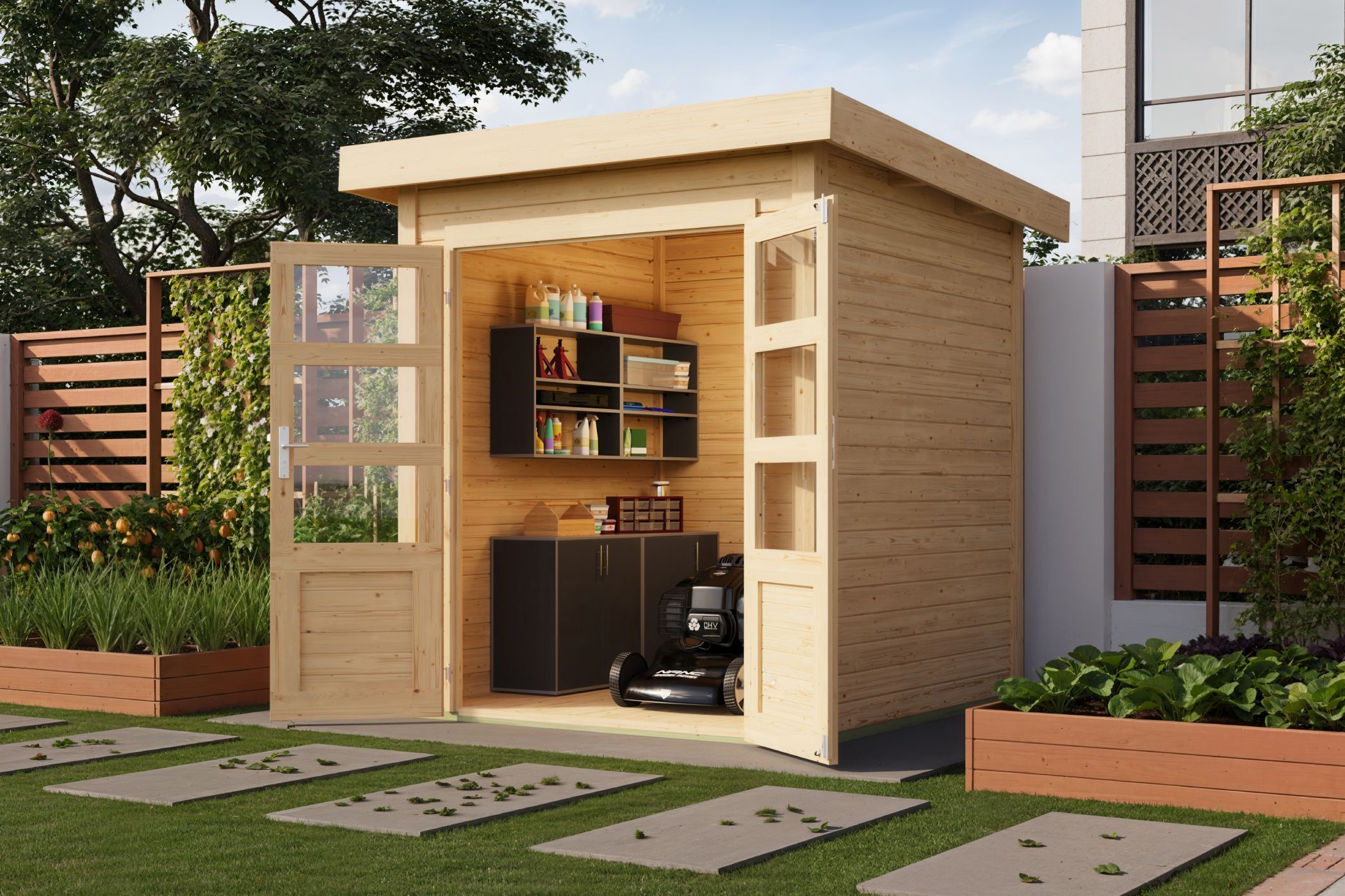 Gartenhaus Kolbin 1 XXL (Extra hohe Tür)
