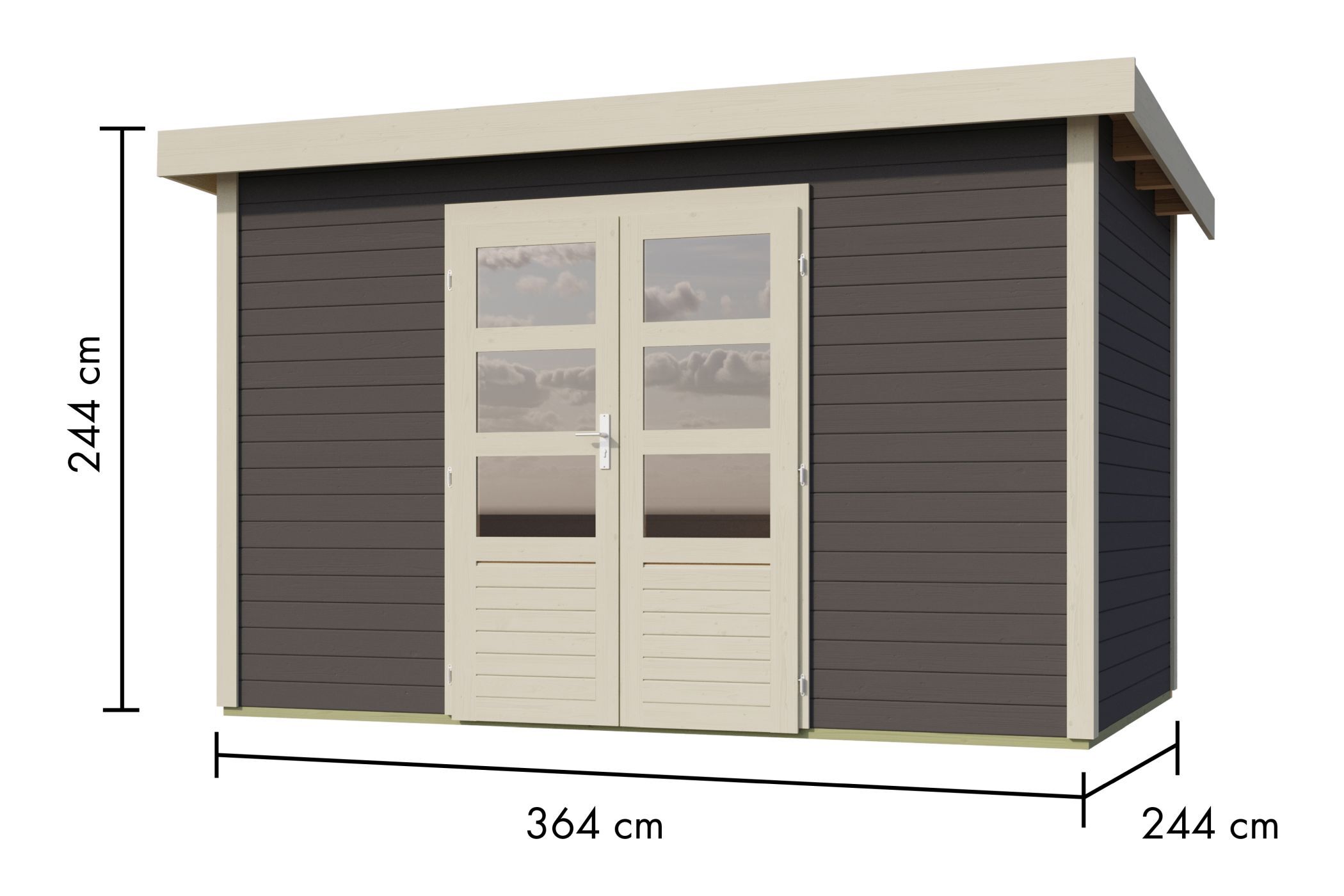 Gartenhaus Kolbin 7 XXL (Extra hohe Tür)