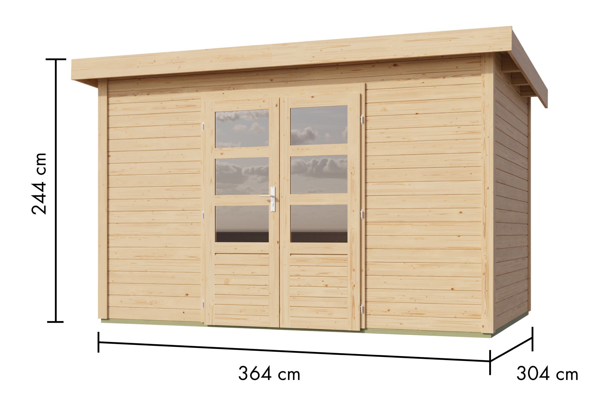 Gartenhaus Kolbin 9 XXL (Extra hohe Tür)