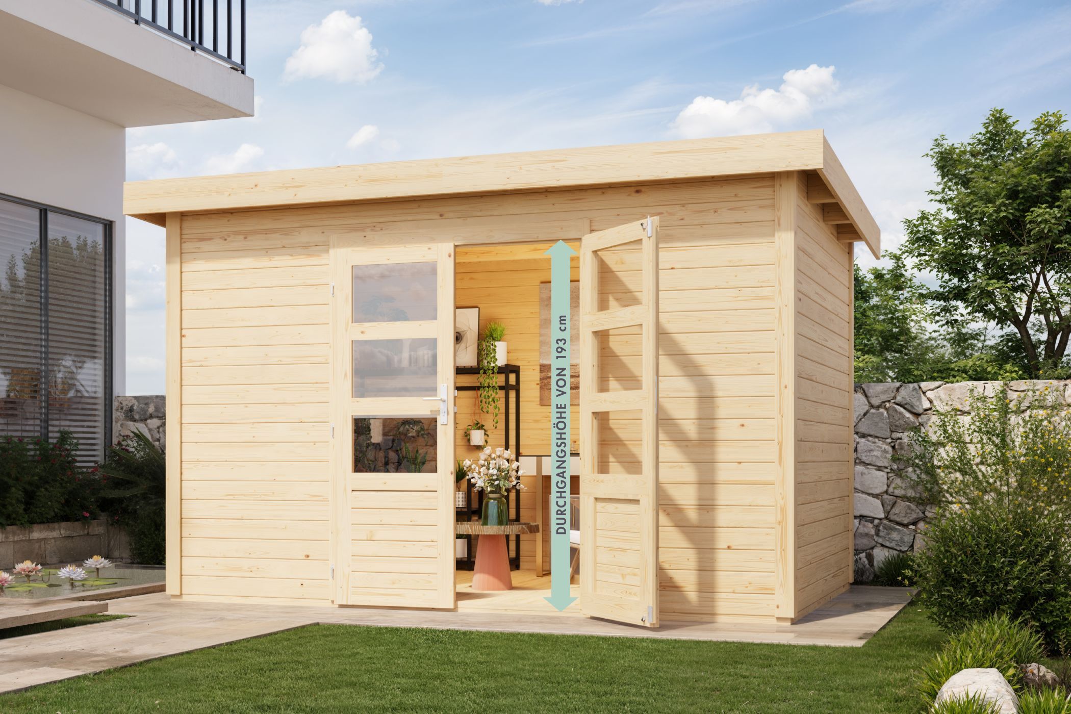 Gartenhaus Kolbin 7 XXL (Extra hohe Tür)