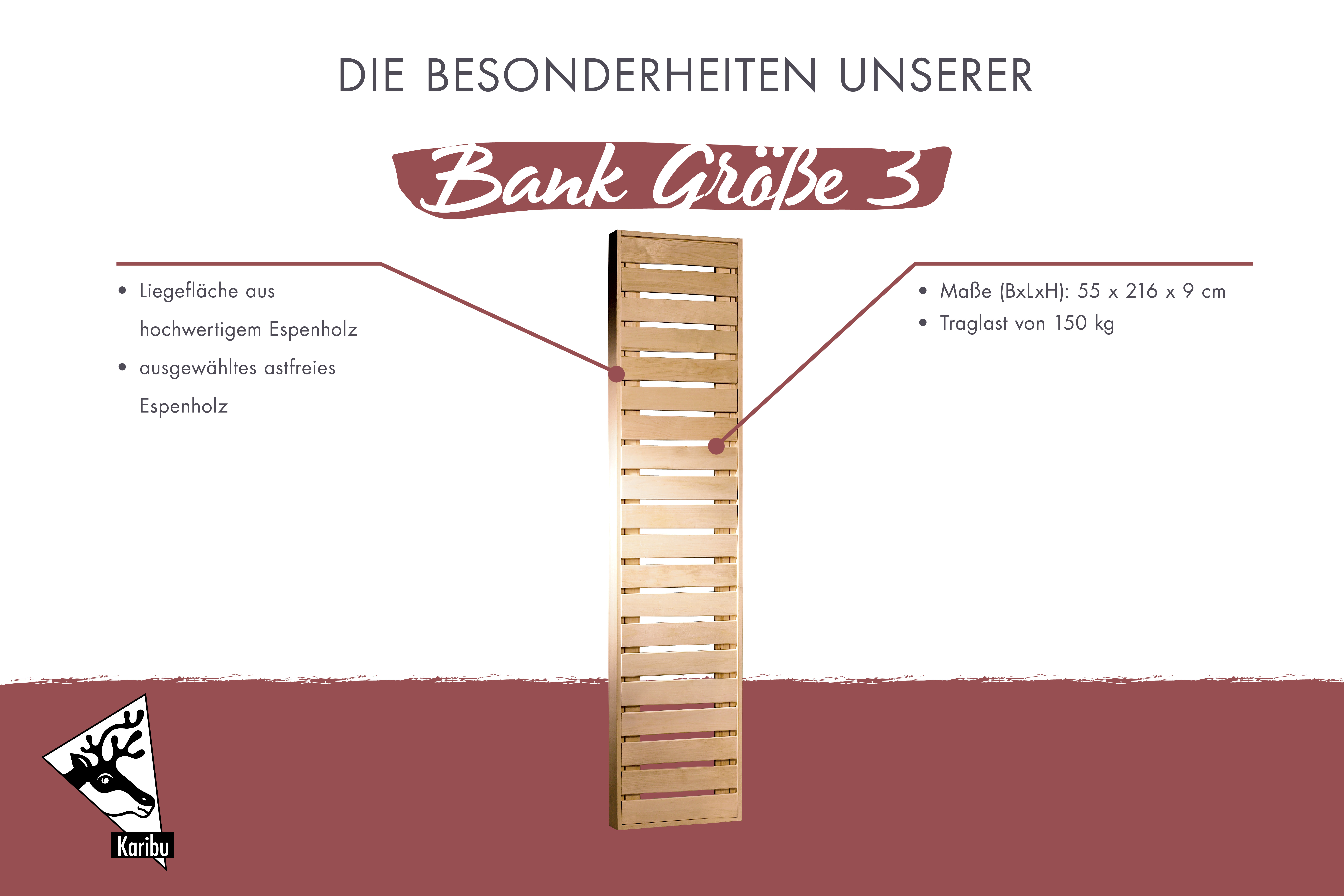 Bänke in 3 Größen