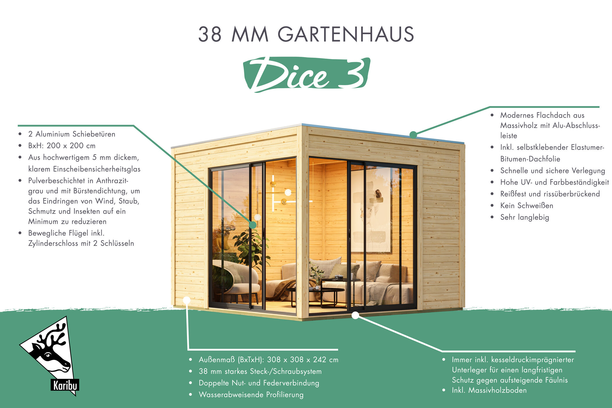 Gartenhaus Dice 3