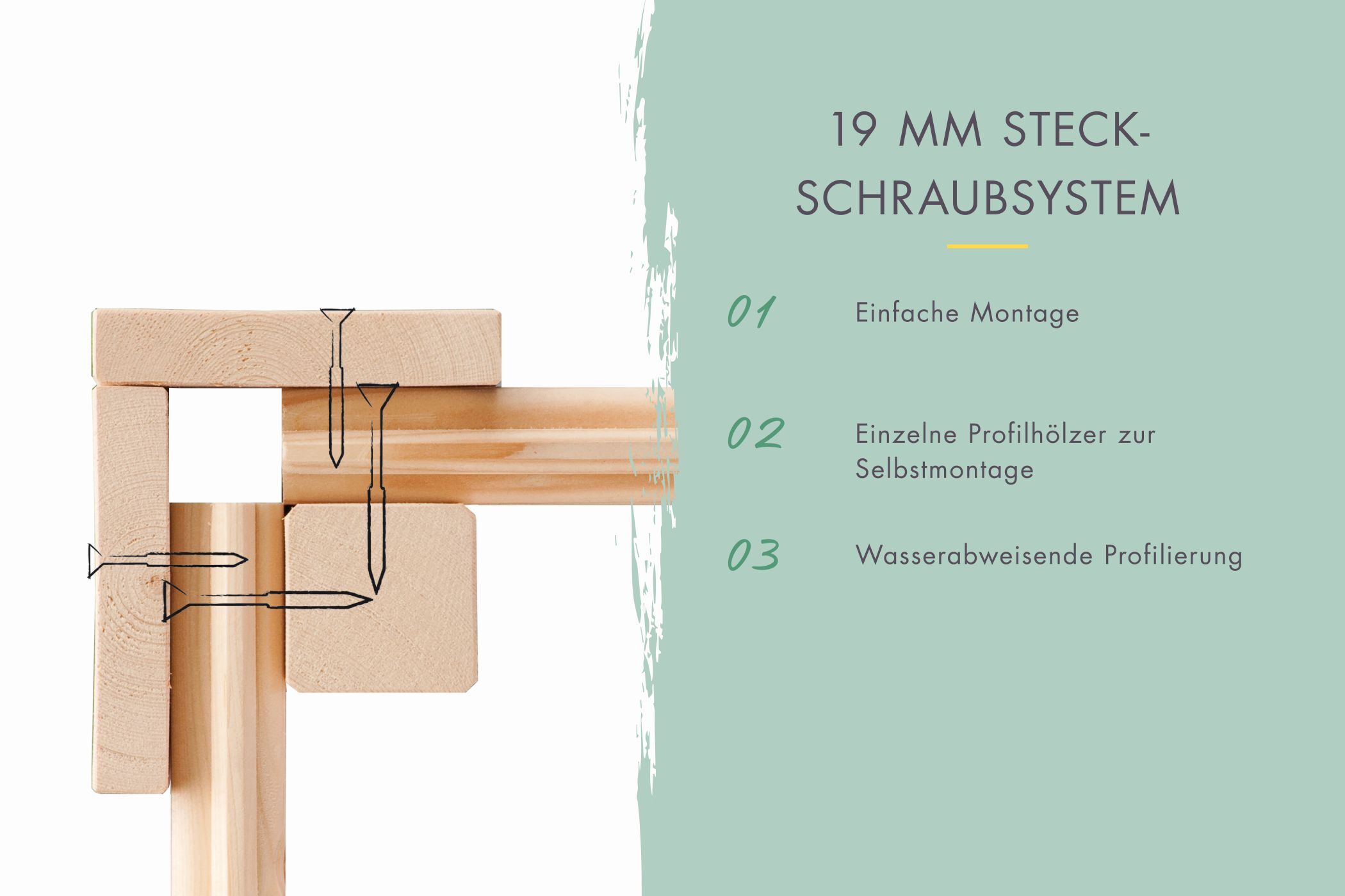 Gartenhaus Schwandorf 5 mit 2,40 Meter Anbaudach natur / Lagerabverkauf
