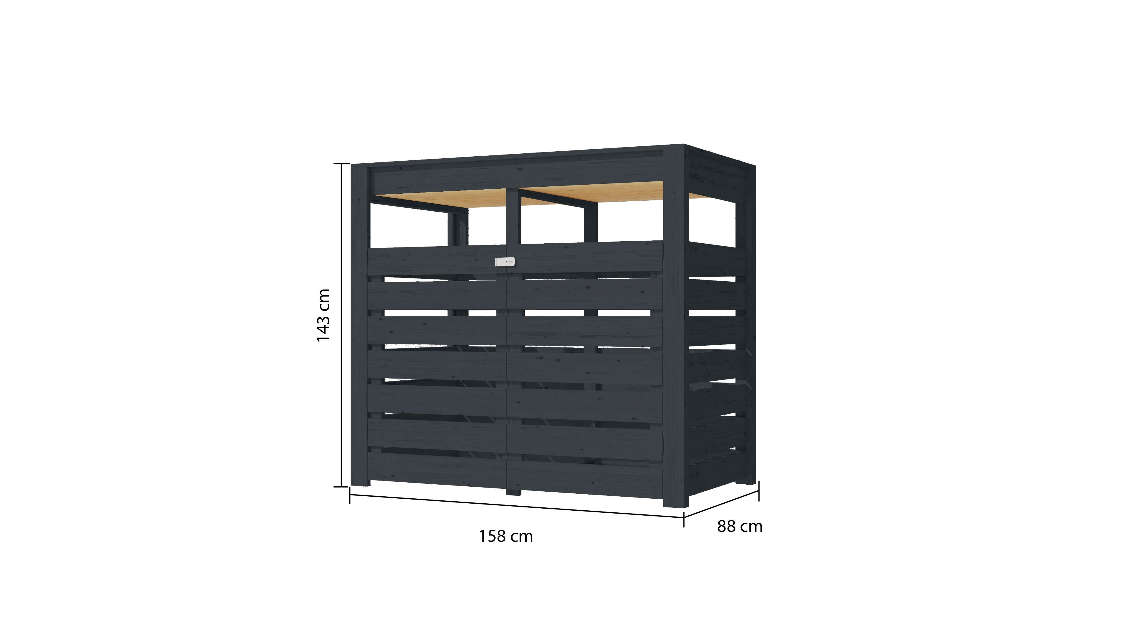 Mülltonnenbox 1 anthrazit lackiert / Lagerabverkauf