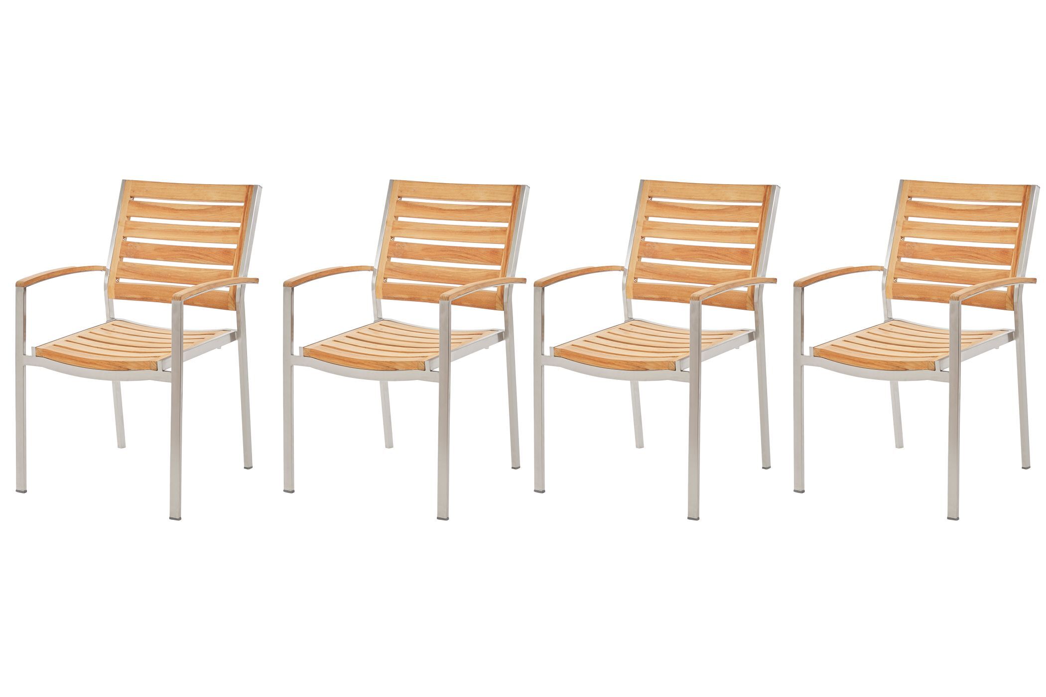 Diamond Garden Stuhl Treviso Stapelstuhl Edelstahl / 4er Set