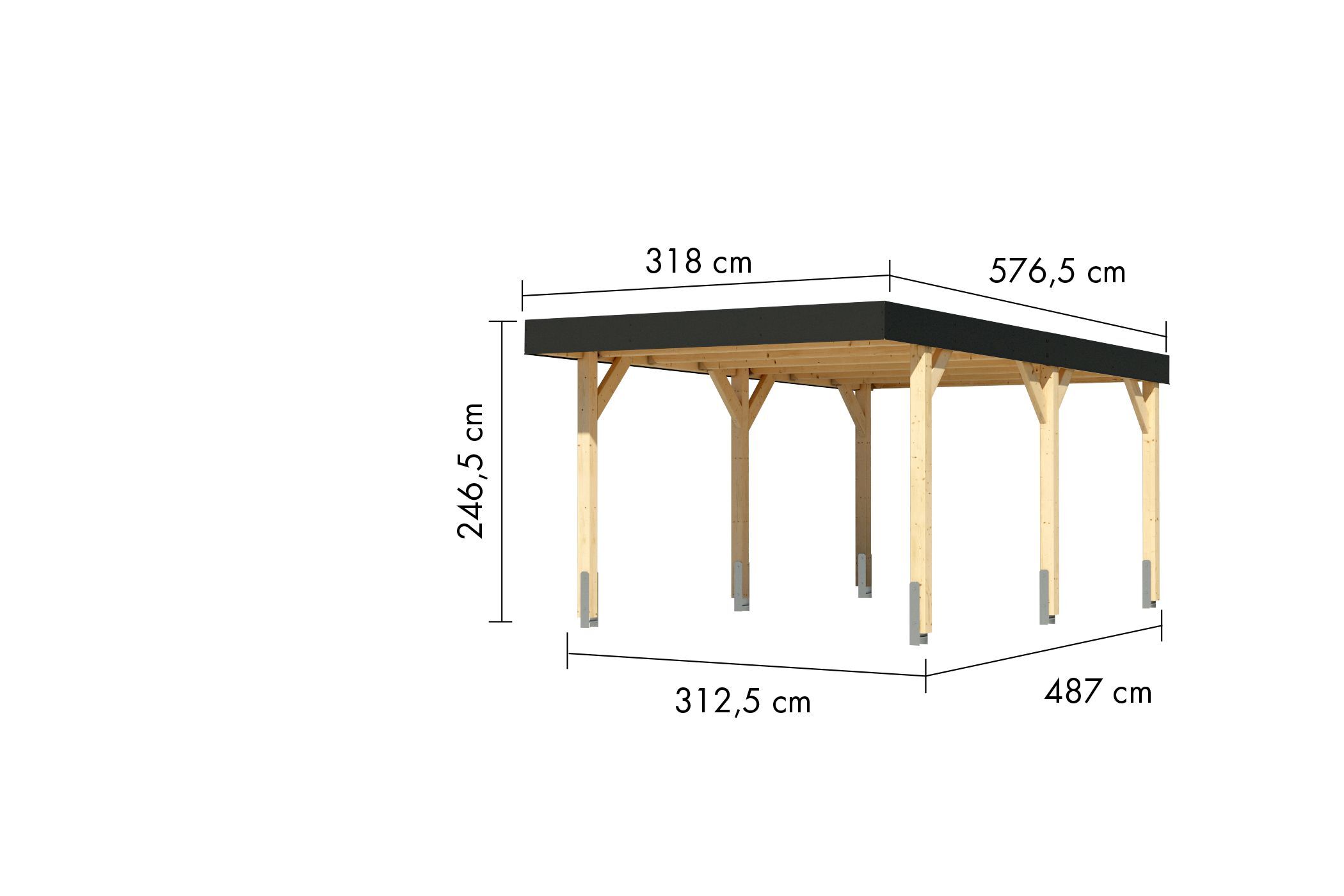 Einzelcarport Leimholz 1