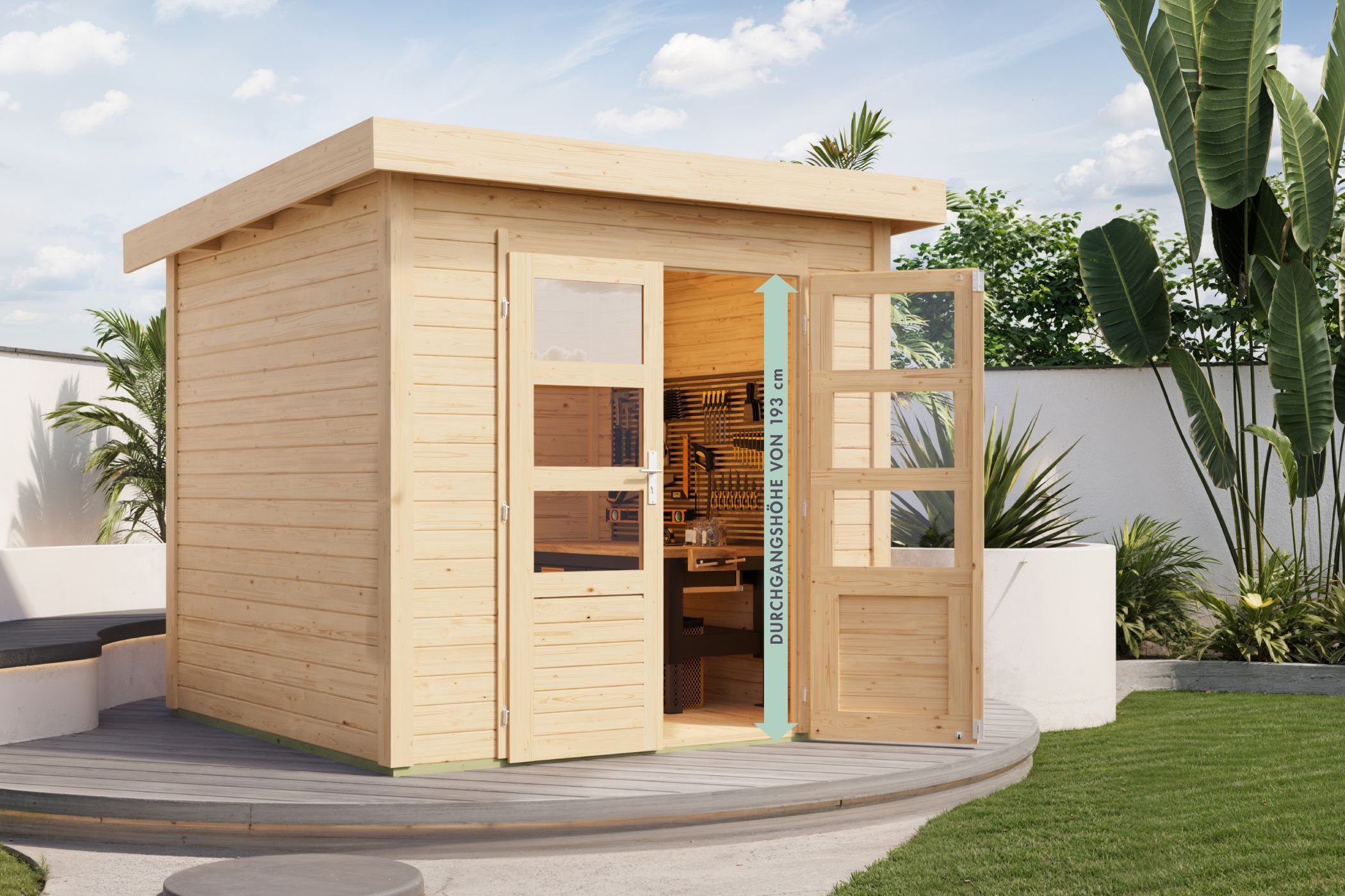 Gartenhaus Kolbin 2 XXL (Extra hohe Tür)
