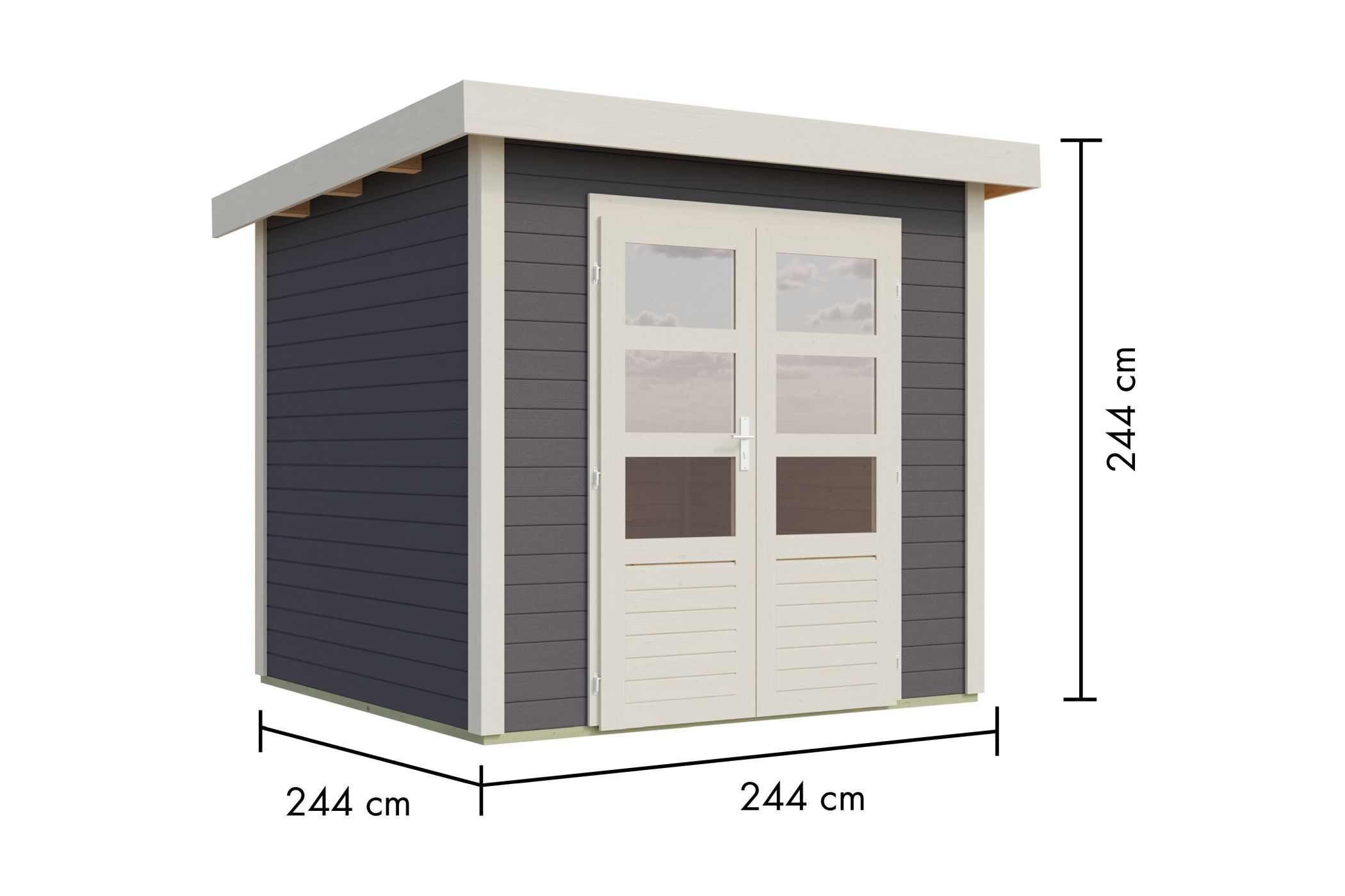 Gartenhaus Kolbin 3 XXL (Extra hohe Tür)