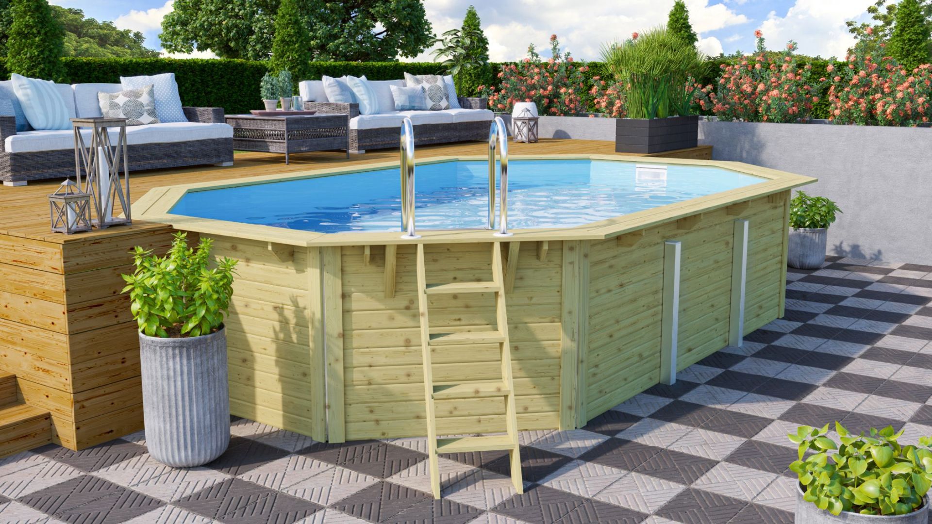 Pool X4 mit exklusiver Metallecke